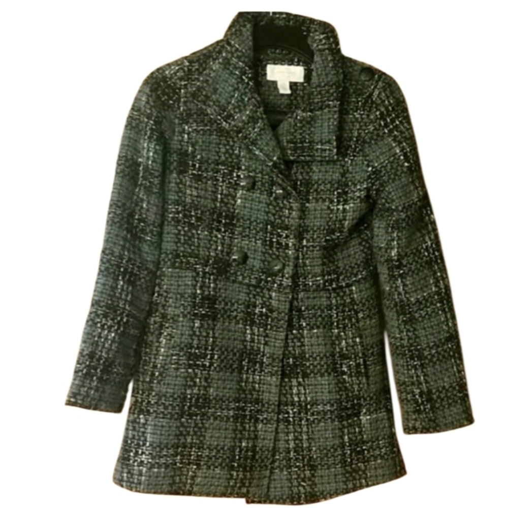 Jessica Simpson Girls Teal & Gray‎ Tweed Formal Coat Size 16